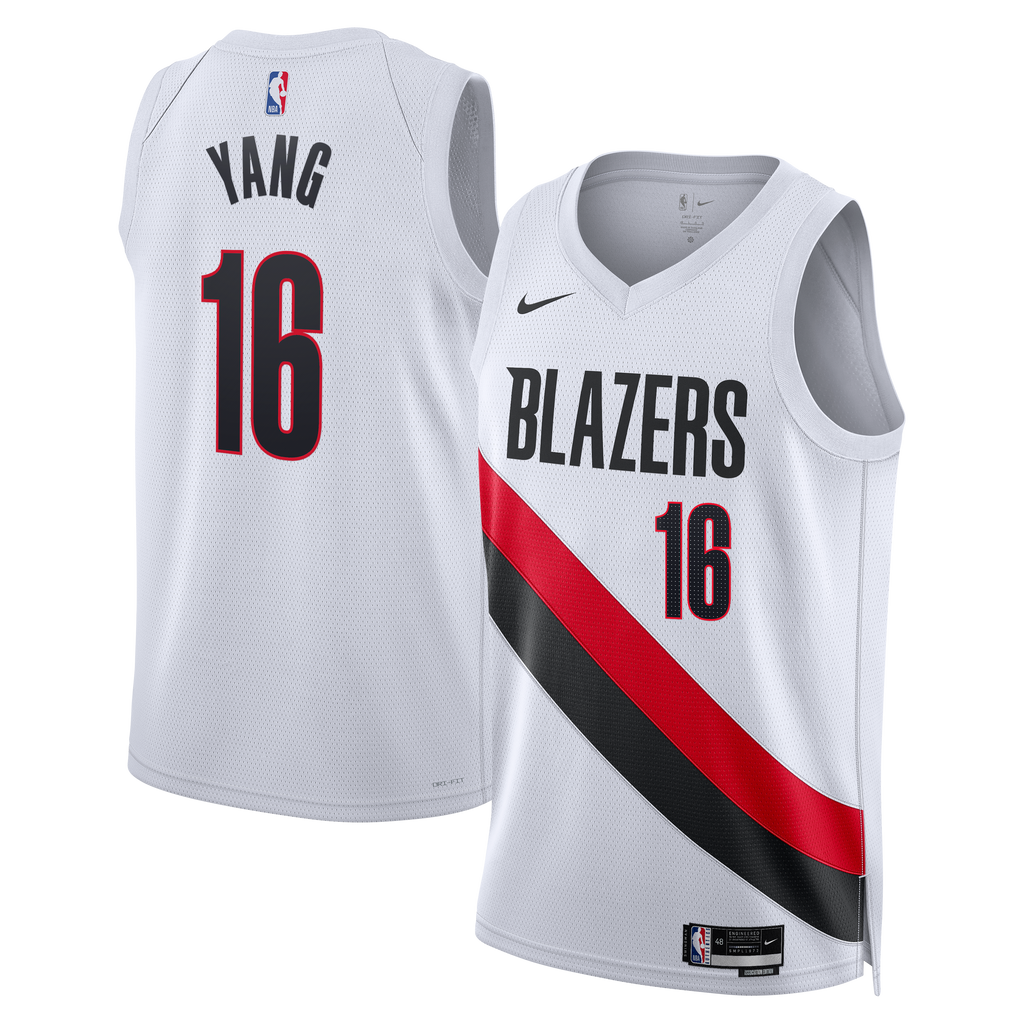 Portland Trail Blazers Replica Association Edition Swingman Jersey - White - Yang Hansen - Unisex