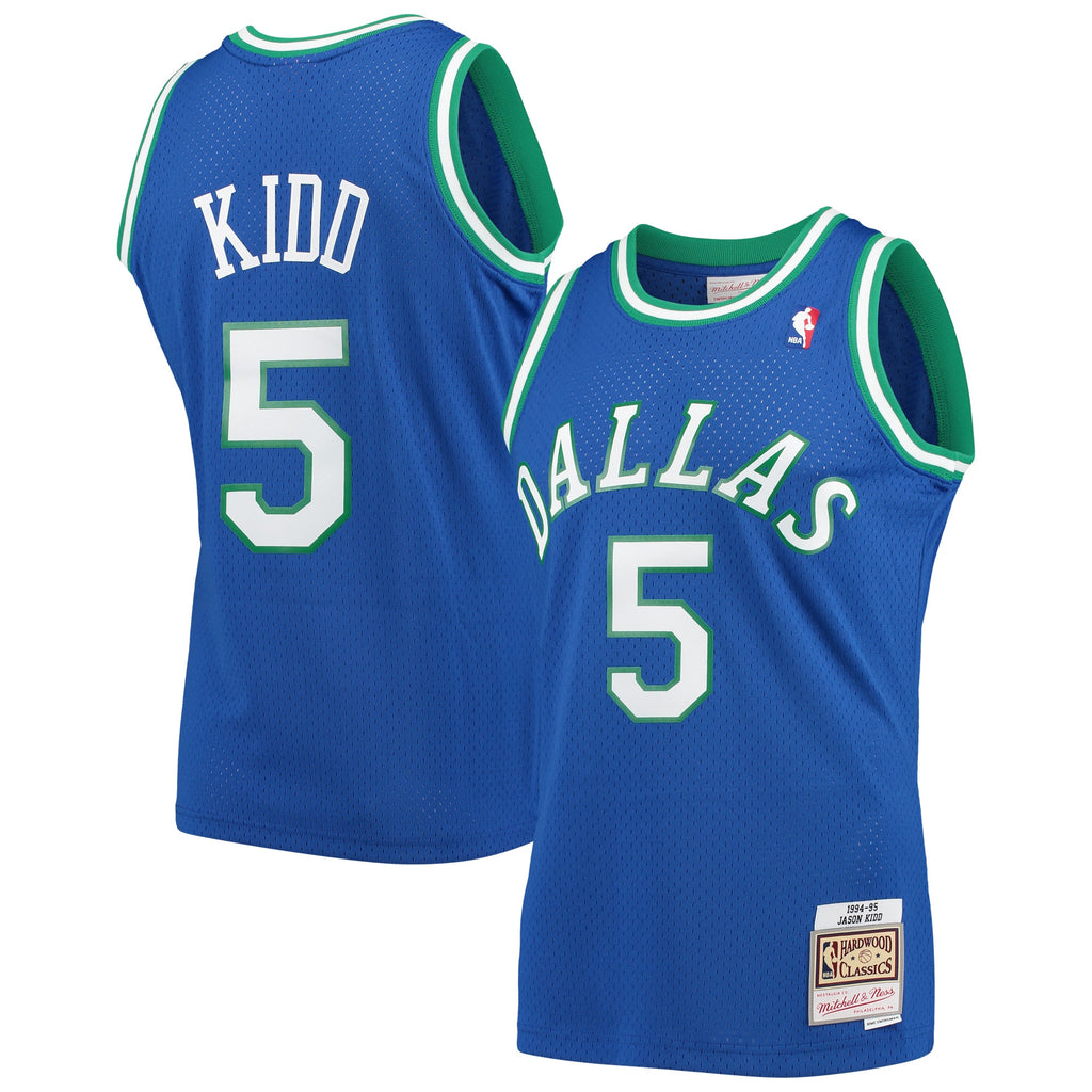 Men's Jason Kidd Blue Dallas Mavericks 1994-95 Hardwood Classics Swingman Player Jersey