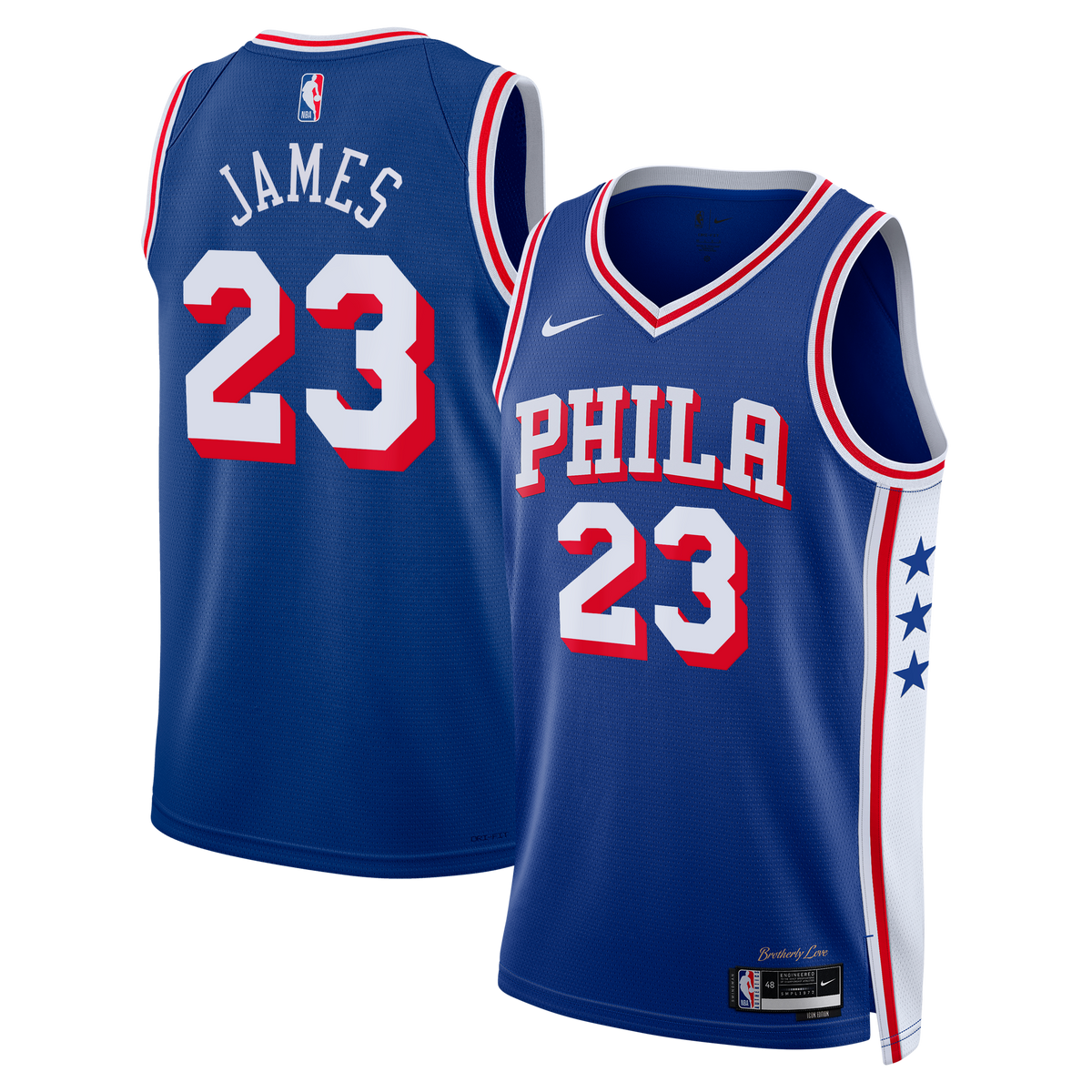 Philadelphia 76ers Icon Edition Swingman Jersey - Royal - Lebron James - Unisex