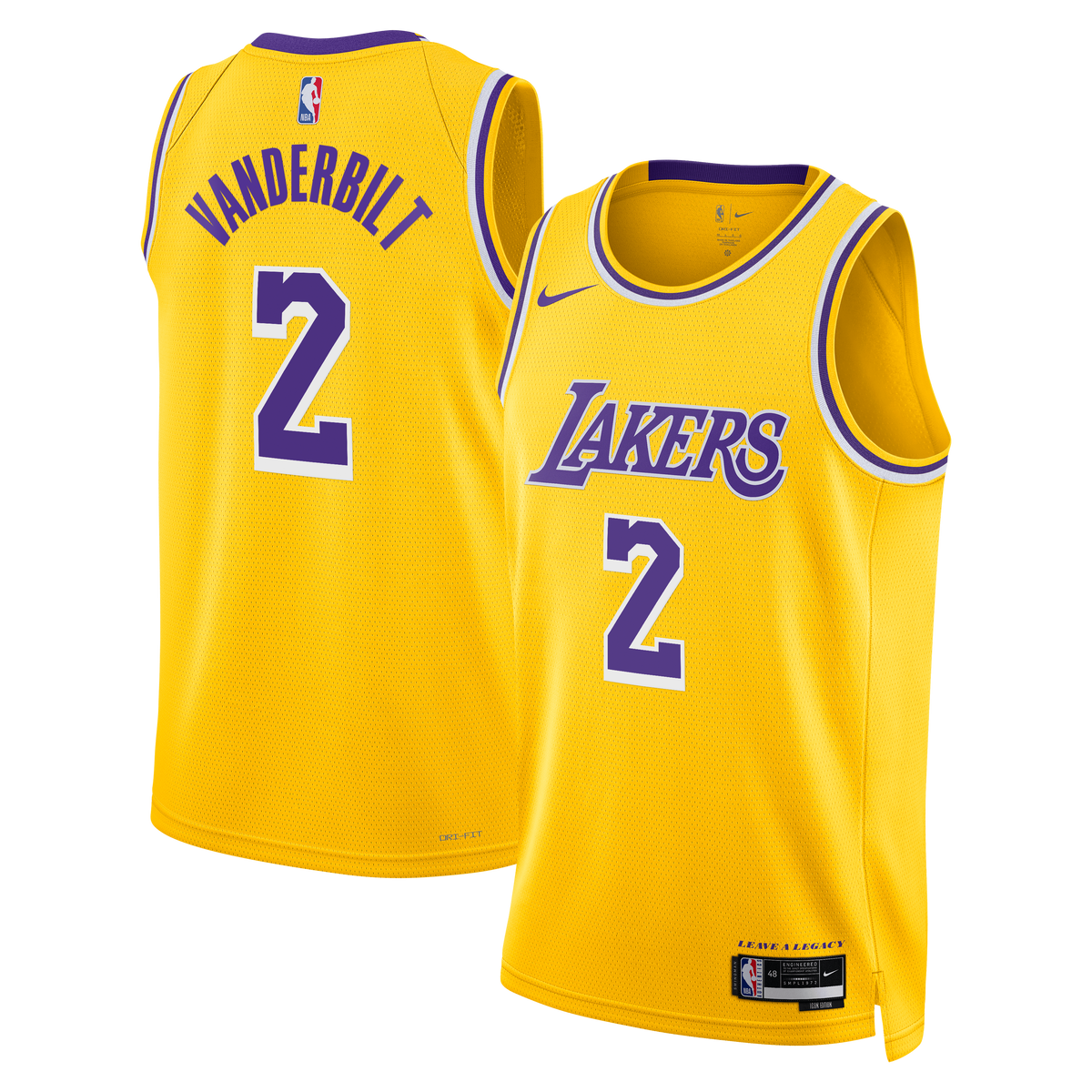 Los Angeles Lakers Icon Edition Swingman Jersey - Gold - Jarred Vanderbilt - Unisex
