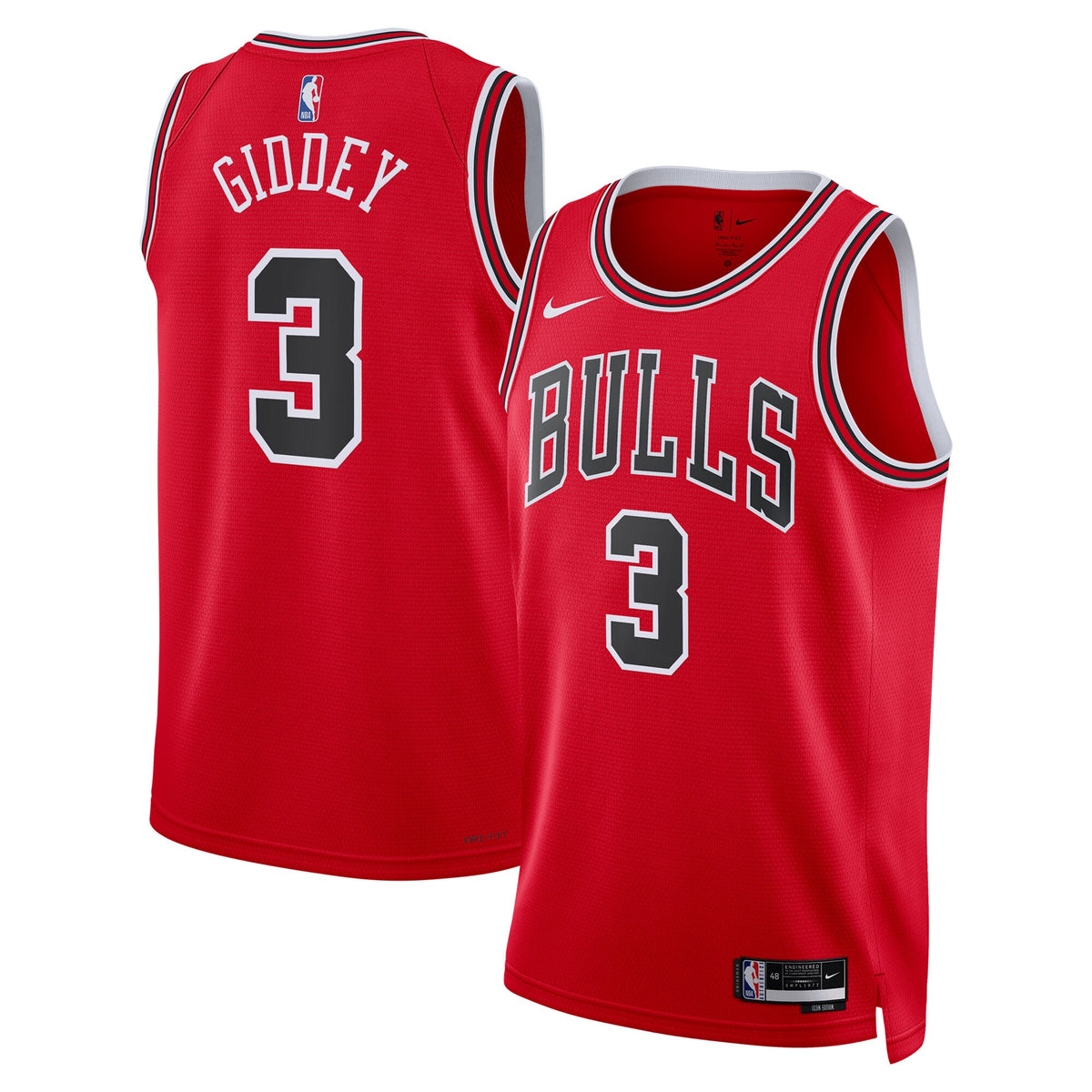 Chicago Bulls Icon Swingman Jersey - Giddey 3 - Unisex