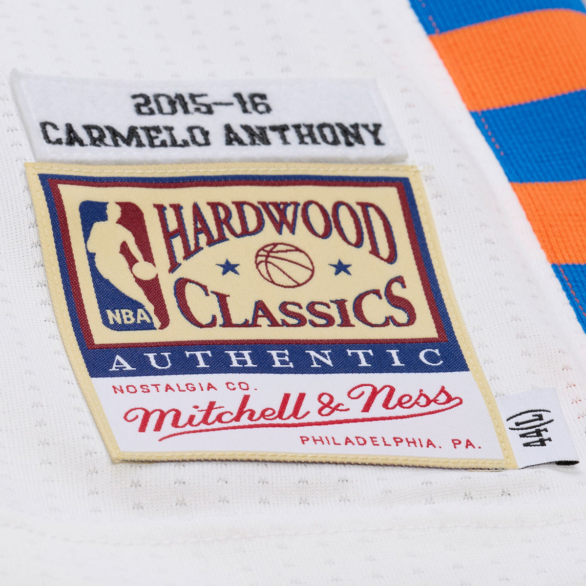 Men's Carmelo Anthony White New York Knicks 2015-16 Hardwood Classics Authentic Jersey