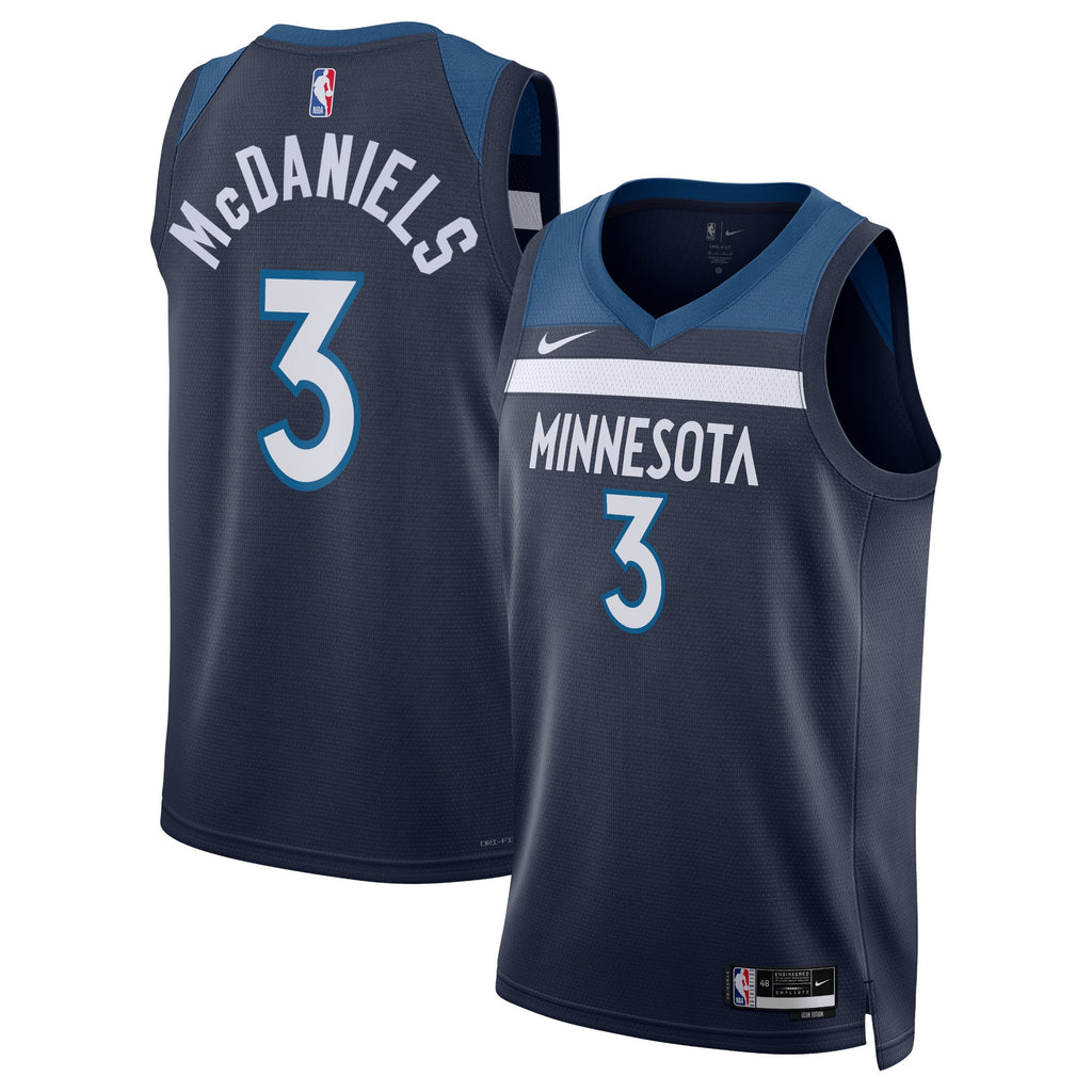 Minnesota Timberwolves Icon Edition Swingman Jersey - Navy - Jaden McDaniels - Unisex