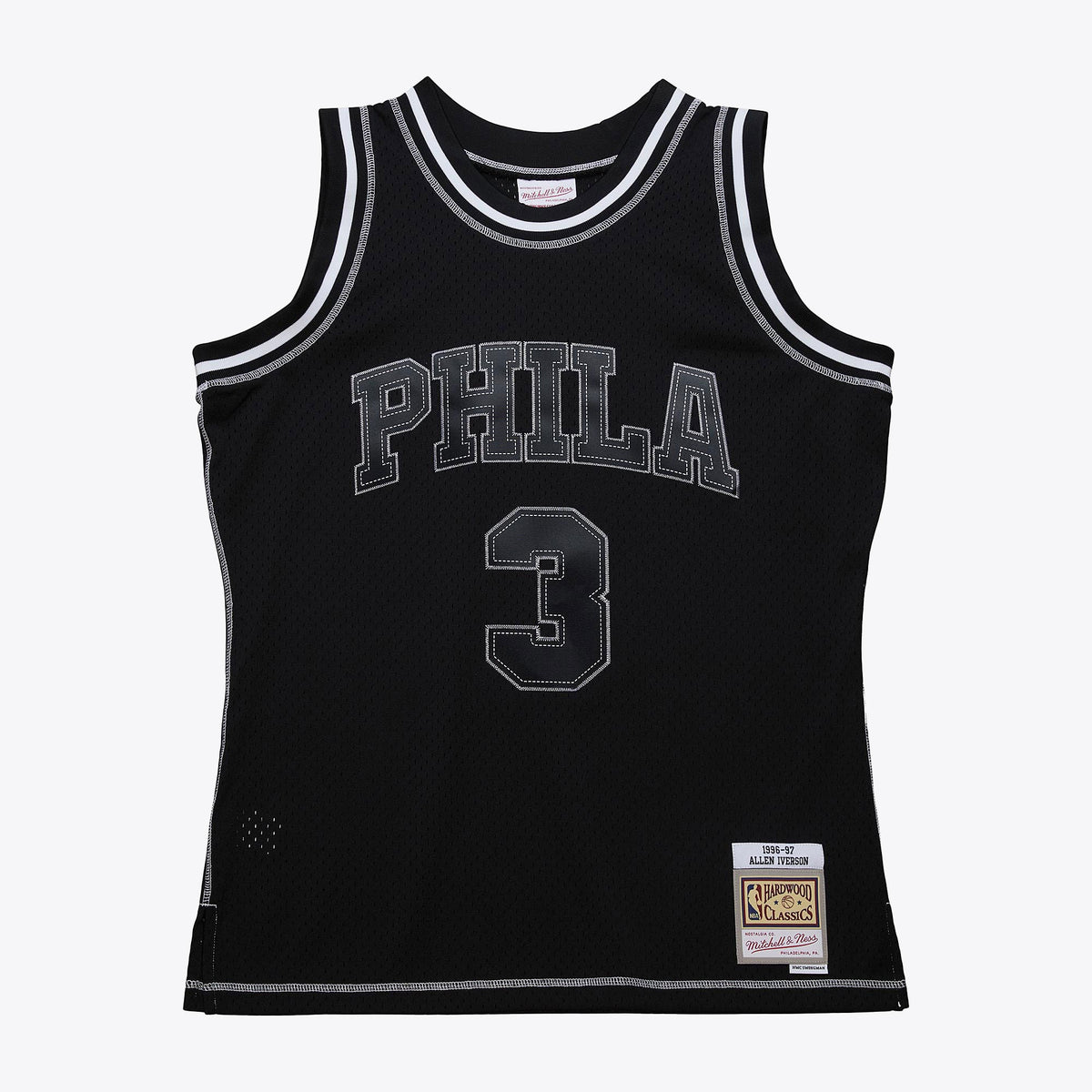 Philadelphia 76ers Allen Iverson 1996 Contrast 2K Swingman Jersey - Black