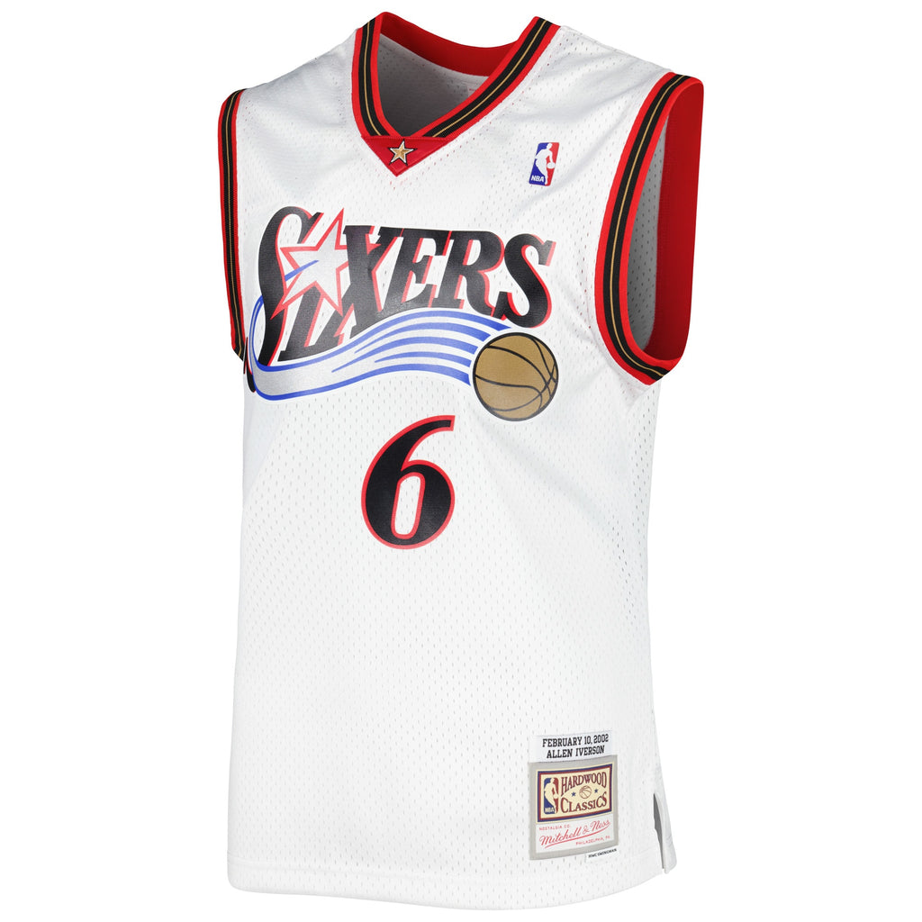 Men's Allen Iverson White Philadelphia 76ers 2002/03 Hardwood Classics Swingman Jersey