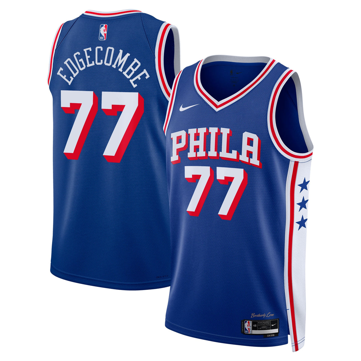 Philadelphia 76ers Icon Edition Swingman Jersey - Royal - VJ Edgecombe - Unisex