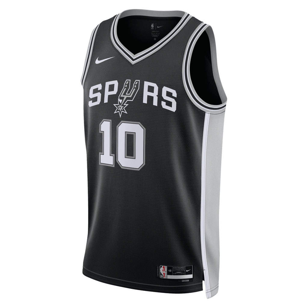 San Antonio Spurs Icon Edition Swingman Jersey - Black - Jeremy Sochan - Unisex