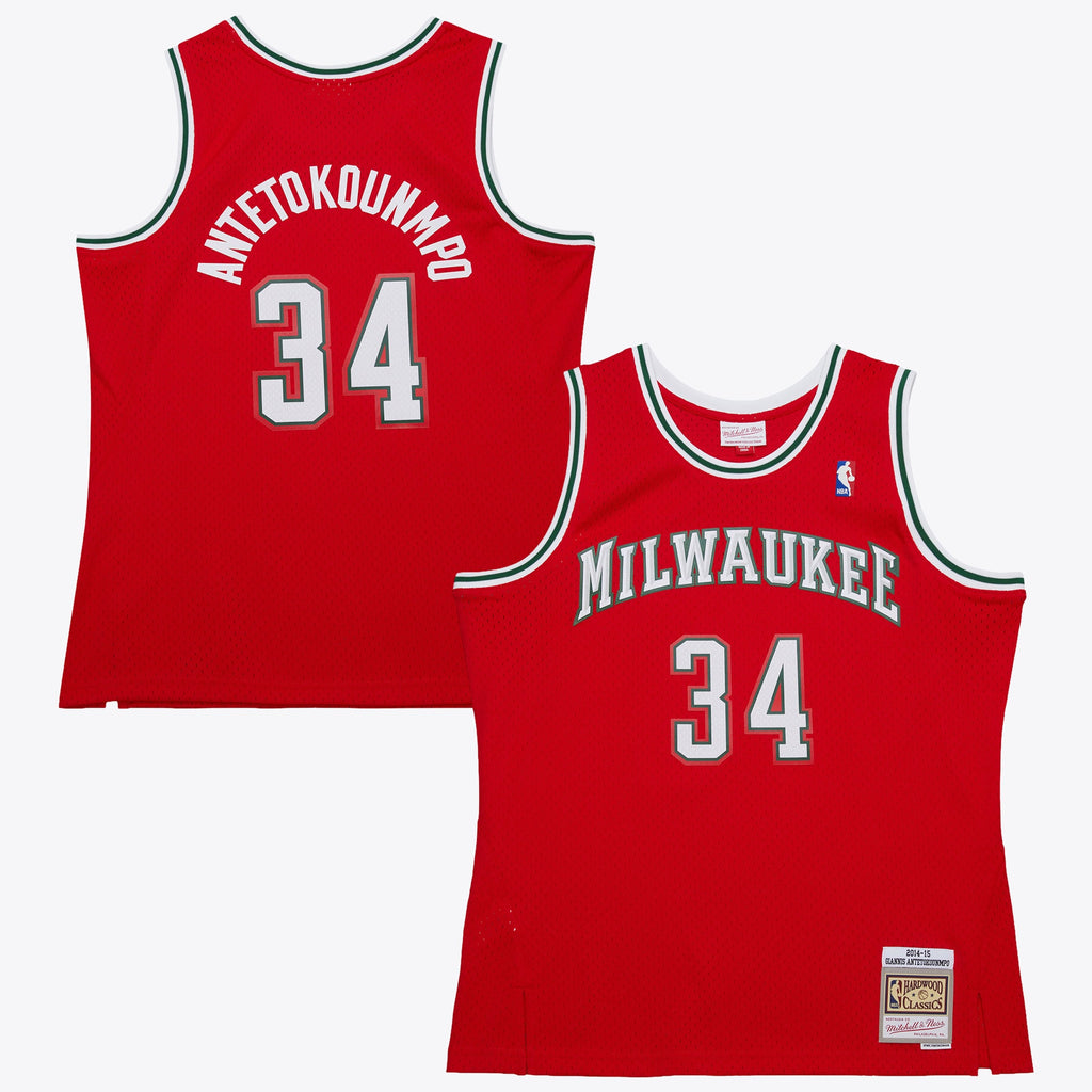 Milwaukee Bucks Giannis Antetokounmpo 2014 Dark Alternate Authentic Jersey - Red