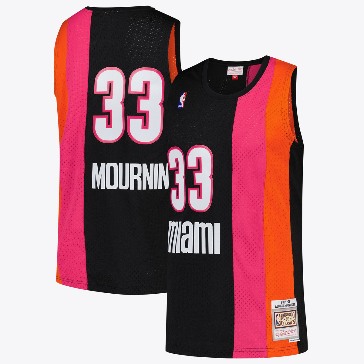 Miami Heat NBA Alonzo Mourning Hardwood Classics Road Jersey - Mens