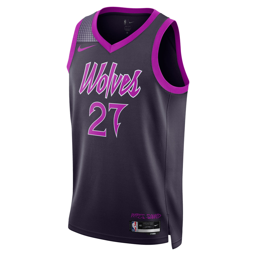 Minnesota Timberwolves 2025/26 City Edition Swingman Jersey - Black - Rudy Gobert - Unisex