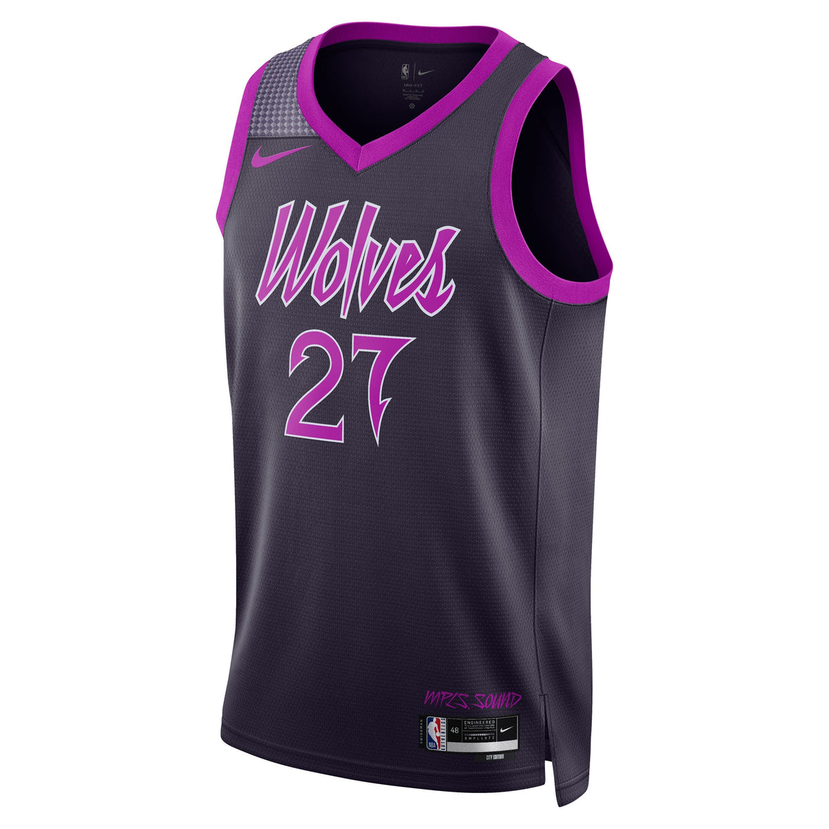 Minnesota Timberwolves 2025/26 City Edition Swingman Jersey - Black - Rudy Gobert - Unisex
