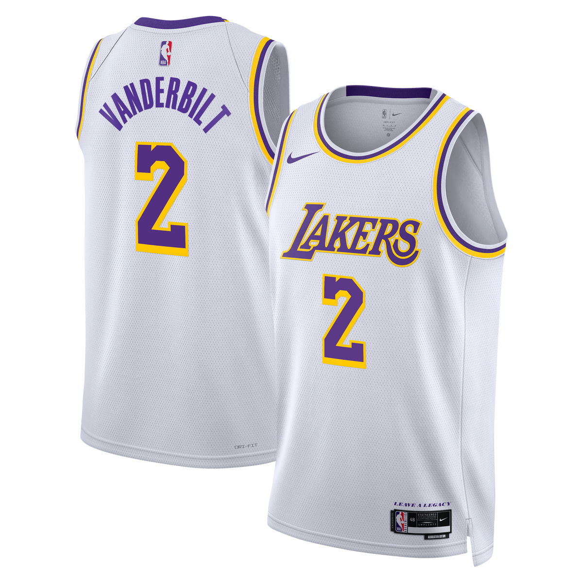 Los Angeles Lakers Association Edition Swingman Jersey - White - Jarred Vanderbilt - Unisex