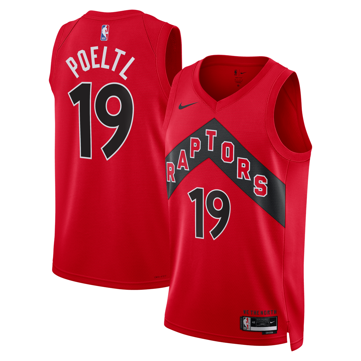 Toronto Raptors Icon Edition Swingman Jersey - Red - Jakob Poeltl - Unisex