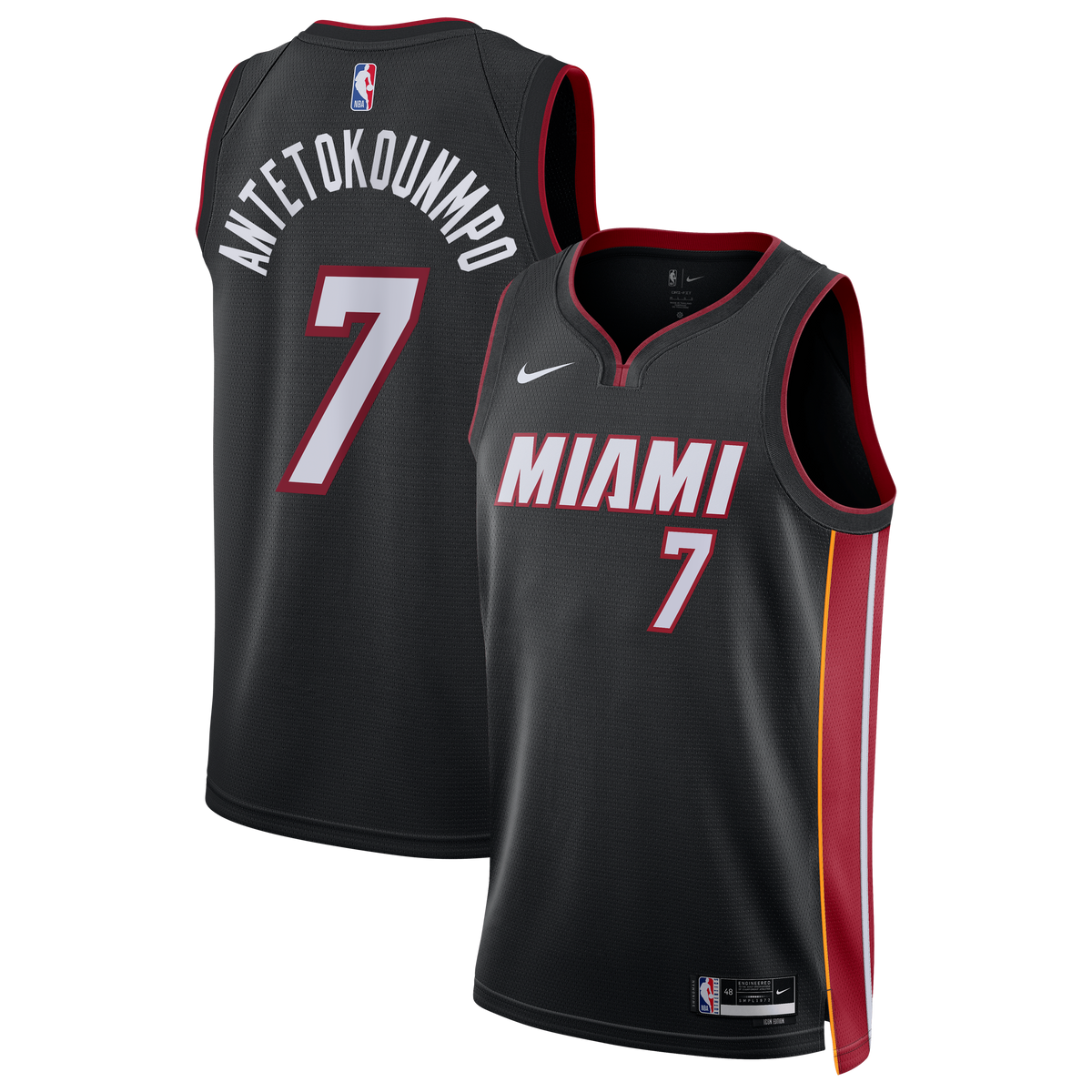 Miami Heat Icon Edition Swingman Jersey - Black - Giannis Antetokounmpo - Unisex