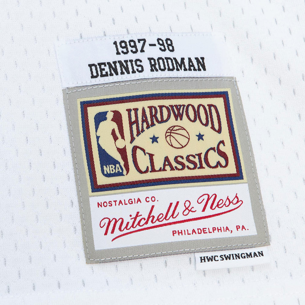 Chicago Bulls Dennis Rodman 1997 Cracked Cement Swingman Jersey - White