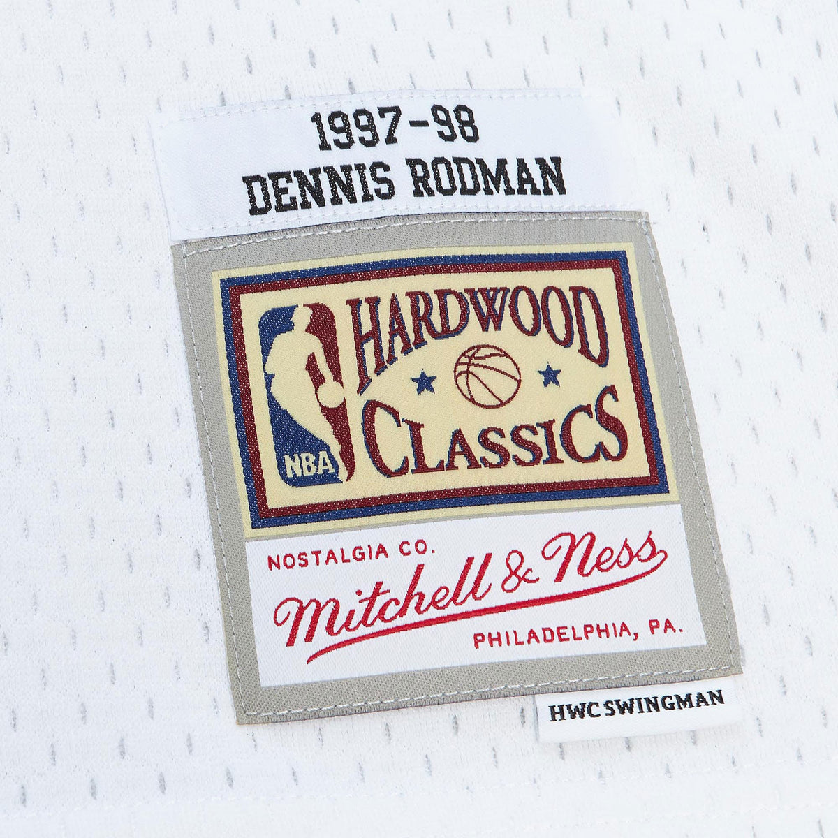 Chicago Bulls Dennis Rodman 1997 Cracked Cement Swingman Jersey - White