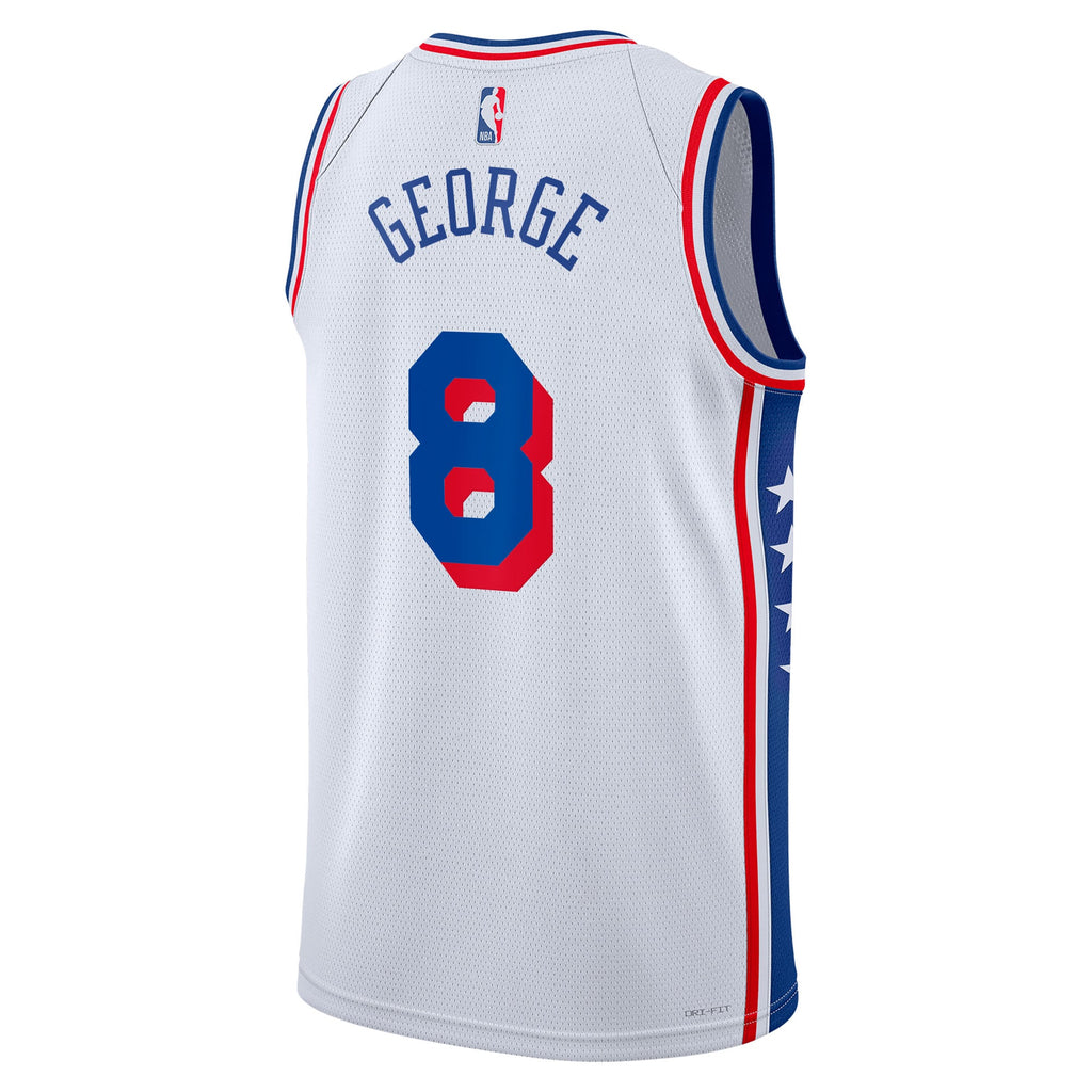 Philadelphia 76ers Association Edition Swingman Jersey - White - Paul George - Unisex