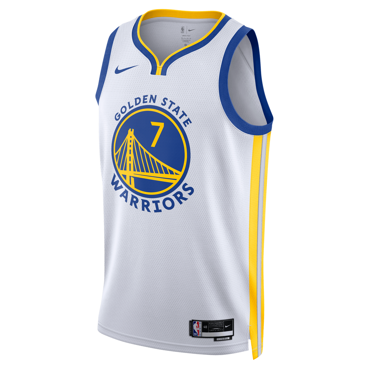 Golden State Warriors Association Edition Swingman Jersey - White - Kristaps Porziņģis - Unisex