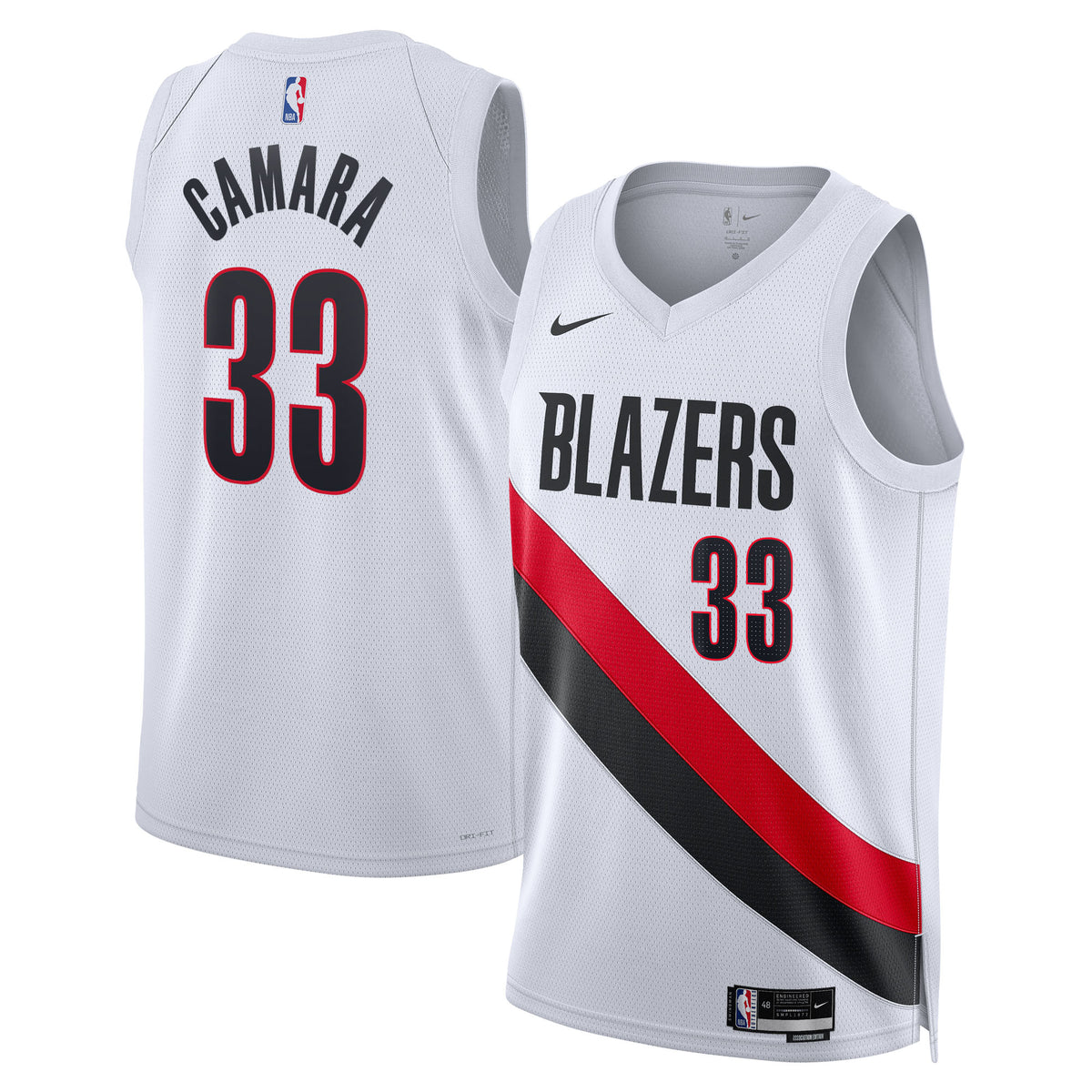 Portland Trail Blazers Replica Association Edition Swingman Jersey - White - Toumani Camara - Unisex