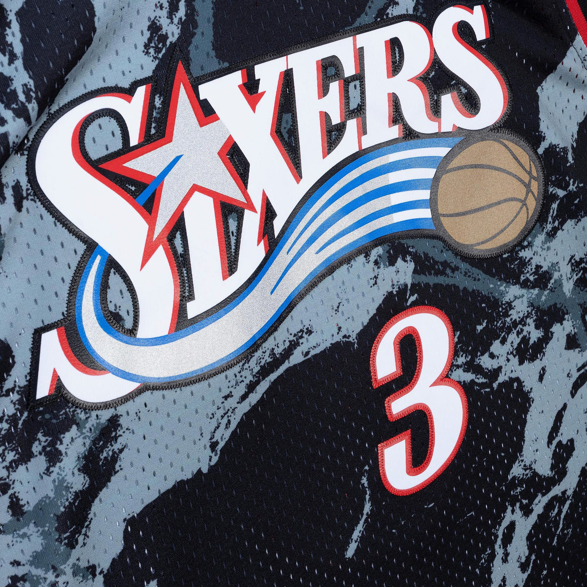 Philadelphia 76ers Allen Iverson 2000 Team Marble Swingman Jersey - Black