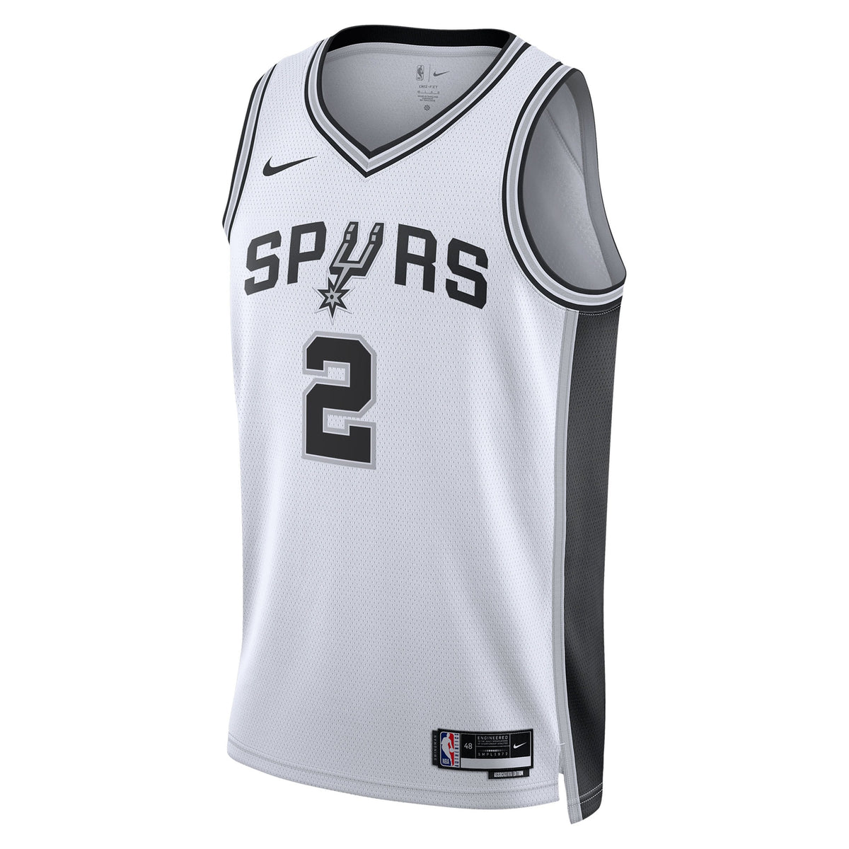 San Antonio Spurs Association Edition Swingman Jersey NBA 2025 First Round Draft Pick - White - Dylan Harper - Unisex