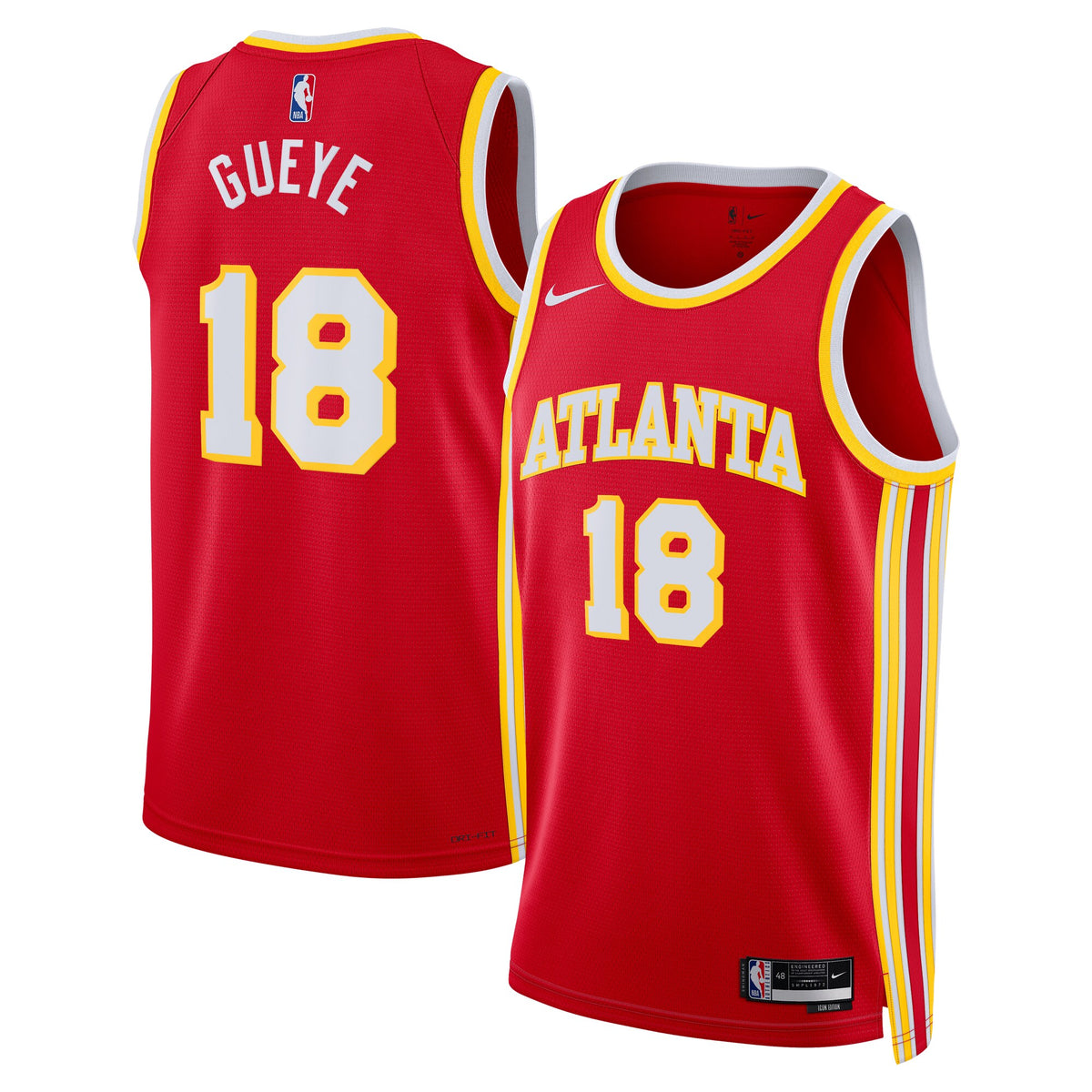 Atlanta Hawks Icon Edition Swingman Jersey - Red - Mouhamed Gueye - Unisex