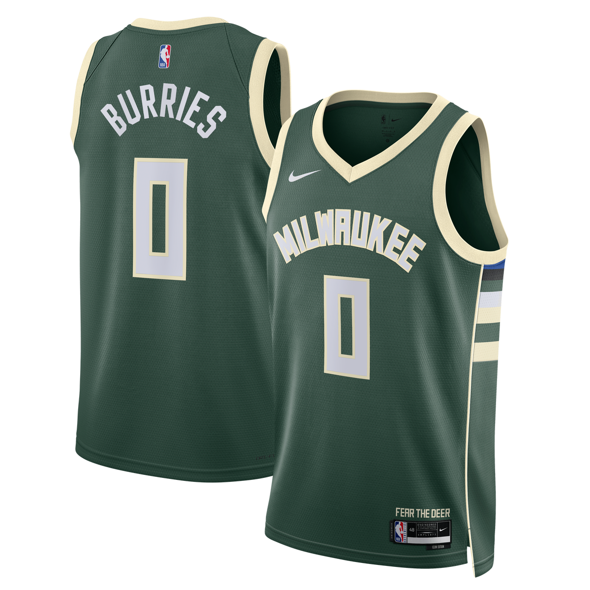 Milwaukee Bucks Icon Swingman Jersey - Green - Brayden Burries - Unisex