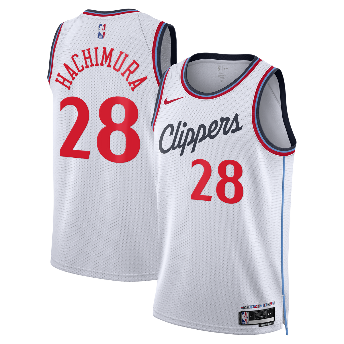 Los Angeles Clippers Replica Association Edition Swingman Jersey - White - Rui Hachimura - Unisex