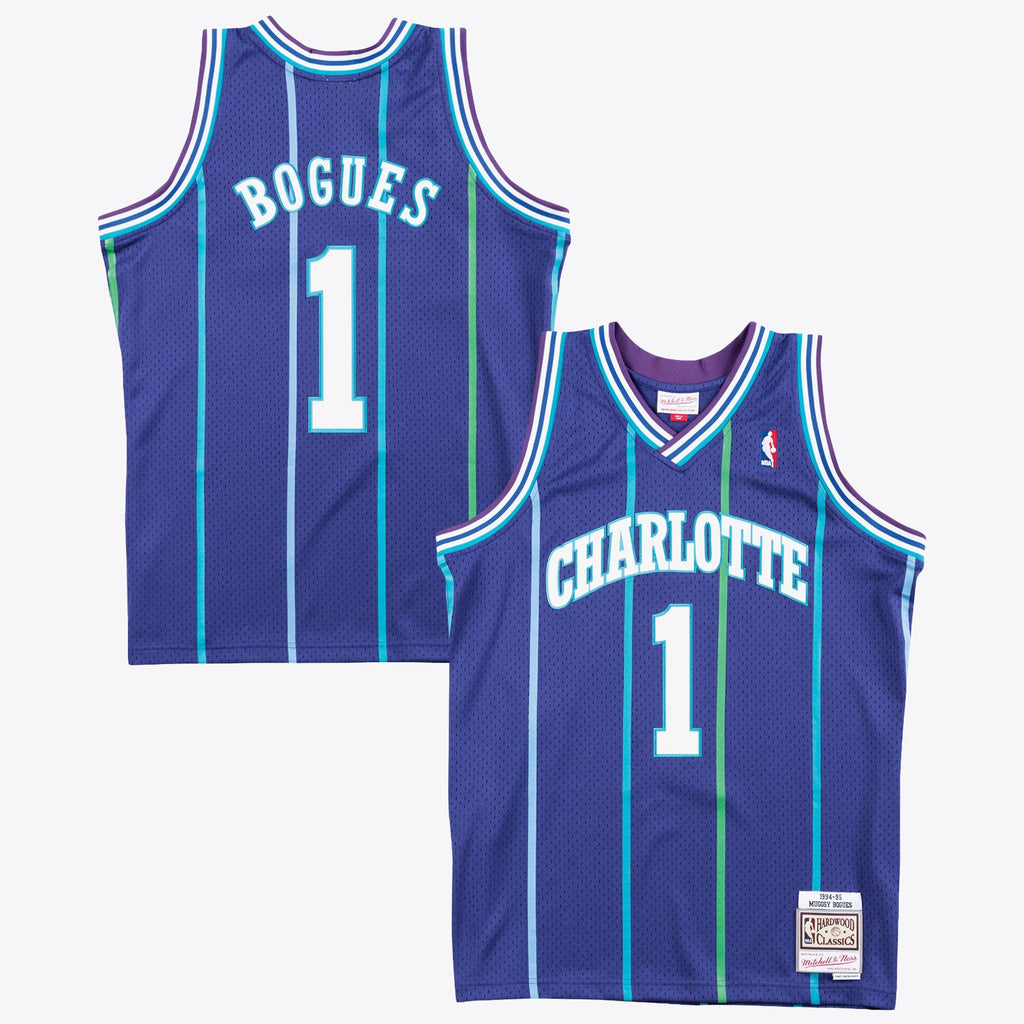Charlotte Hornets Muggsy Bogues 1994 Swingman Alternate Authentic Jersey - Purple