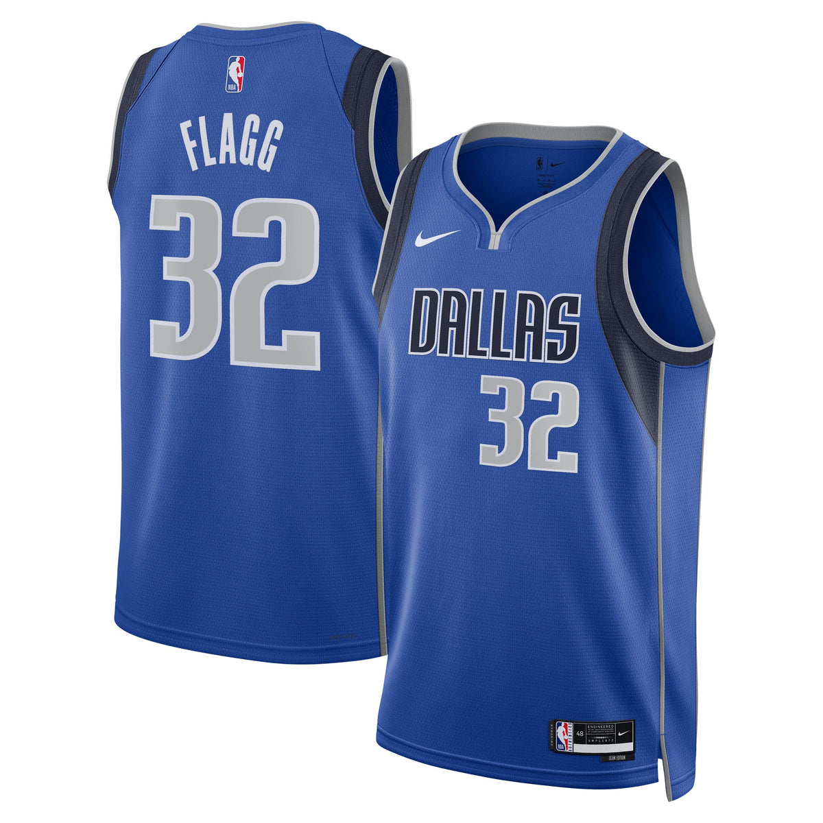Dallas Mavericks Icon Edition Swingman Jersey NBA 2025 First Round Draft Pick - Blue - Cooper Flagg - Unisex