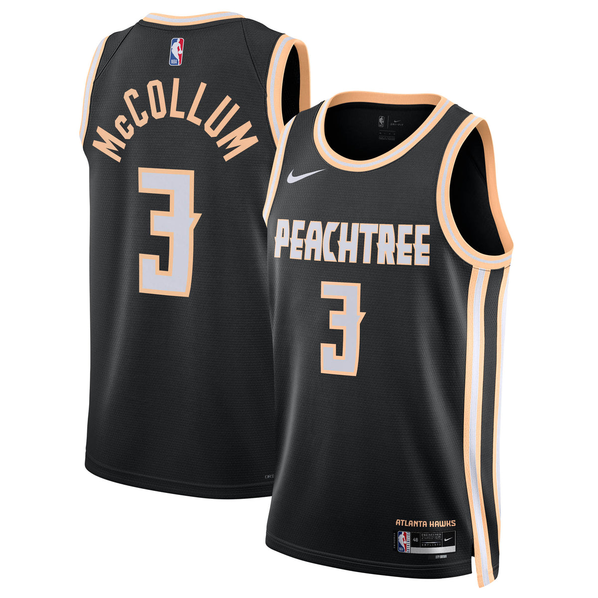 Atlanta Hawks 2025/26 City Edition Swingman Jersey - Black - CJ McCollum - Unisex