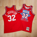 NBA All-Star West Magic Johnson 1991 Authentic Jersey - Scarlett - Mens