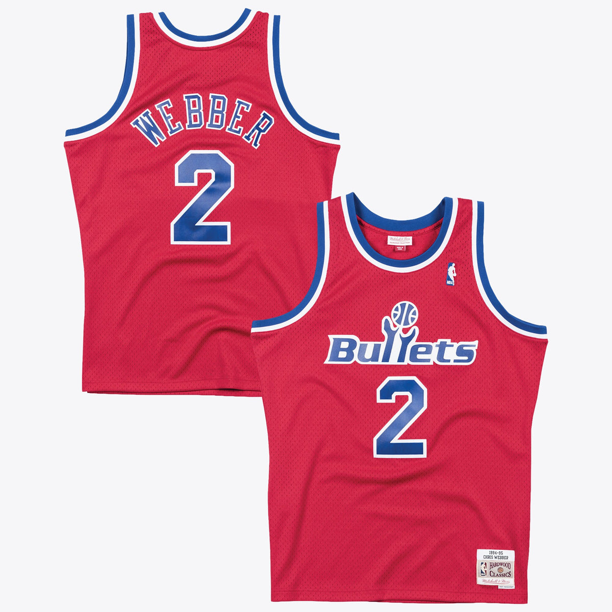 Washington Bullets Chris Webber 1994 Swingman Road Authentic Jersey - Scarlet