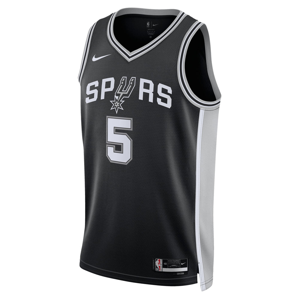 San Antonio Spurs Icon Swingman Jersey - Black - Stephon Castle - Unisex