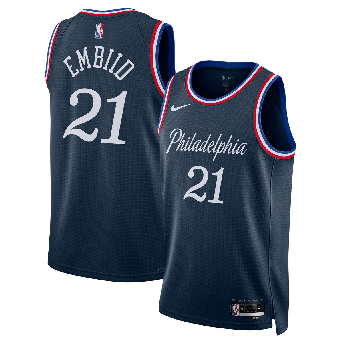 Philadelphia 76ers 2025/26 City Edition Swingman Jersey - Navy - Joel Embiid - Unisex