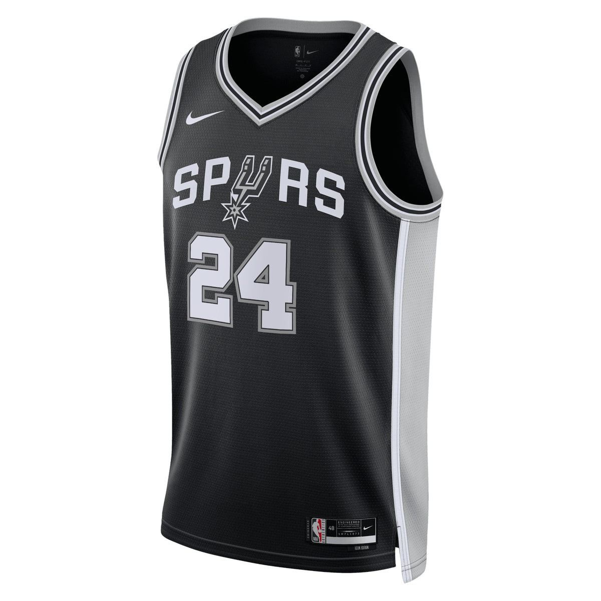 San Antonio Spurs Icon Edition Swingman Jersey - Black - Devin Vassell - Unisex