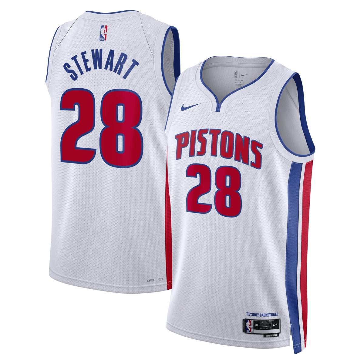 Detroit Pistons Association Edition Swingman Jersey - White - Isaiah Stewart - Unisex