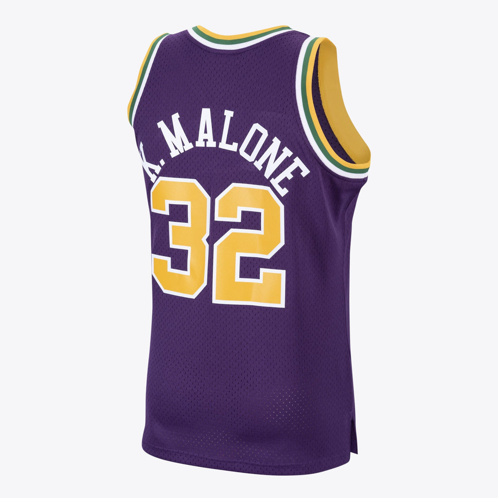 Utah Jazz Karl Malone 1991 Hardwood Classics Road Swingman Jersey - Purple - Mens