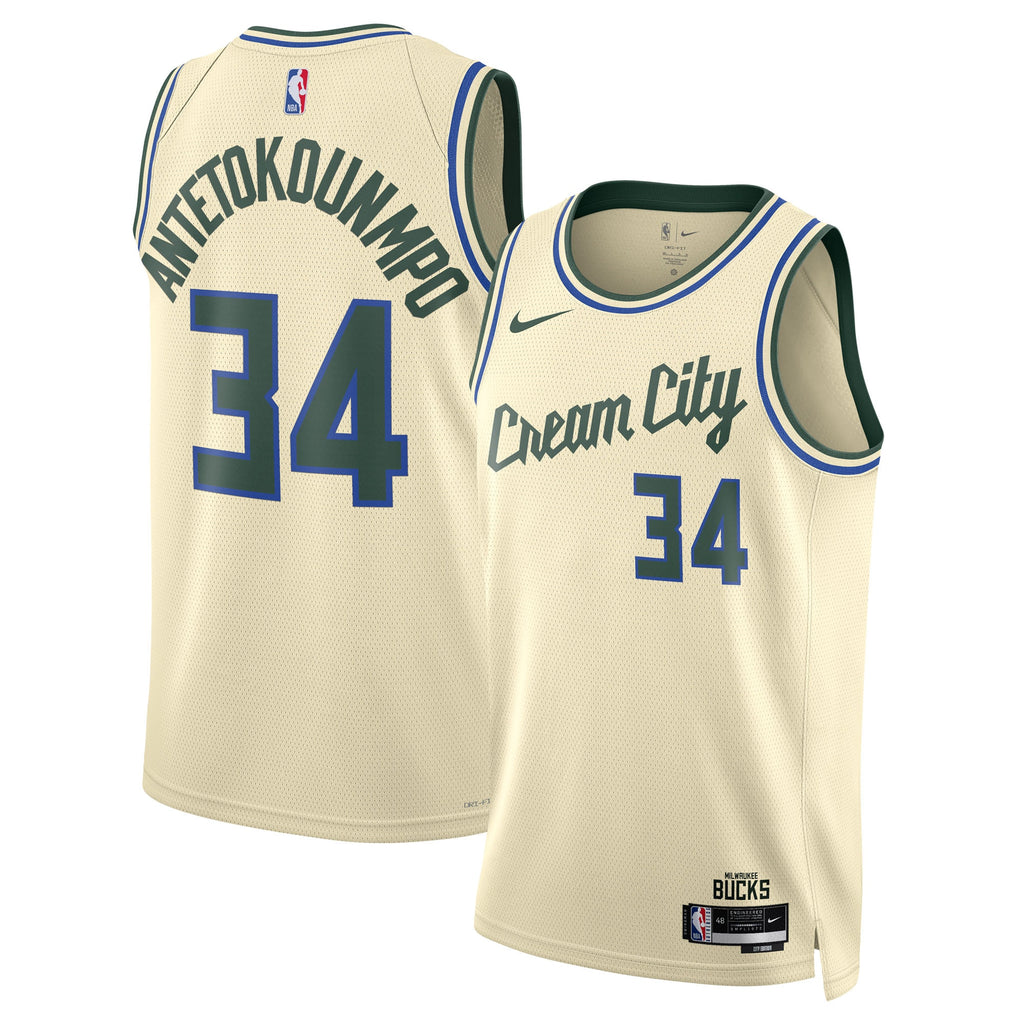 Milwaukee Bucks 2025/26 City Edition Swingman Jersey - Cream - Giannis Antetokounmpo - Unisex