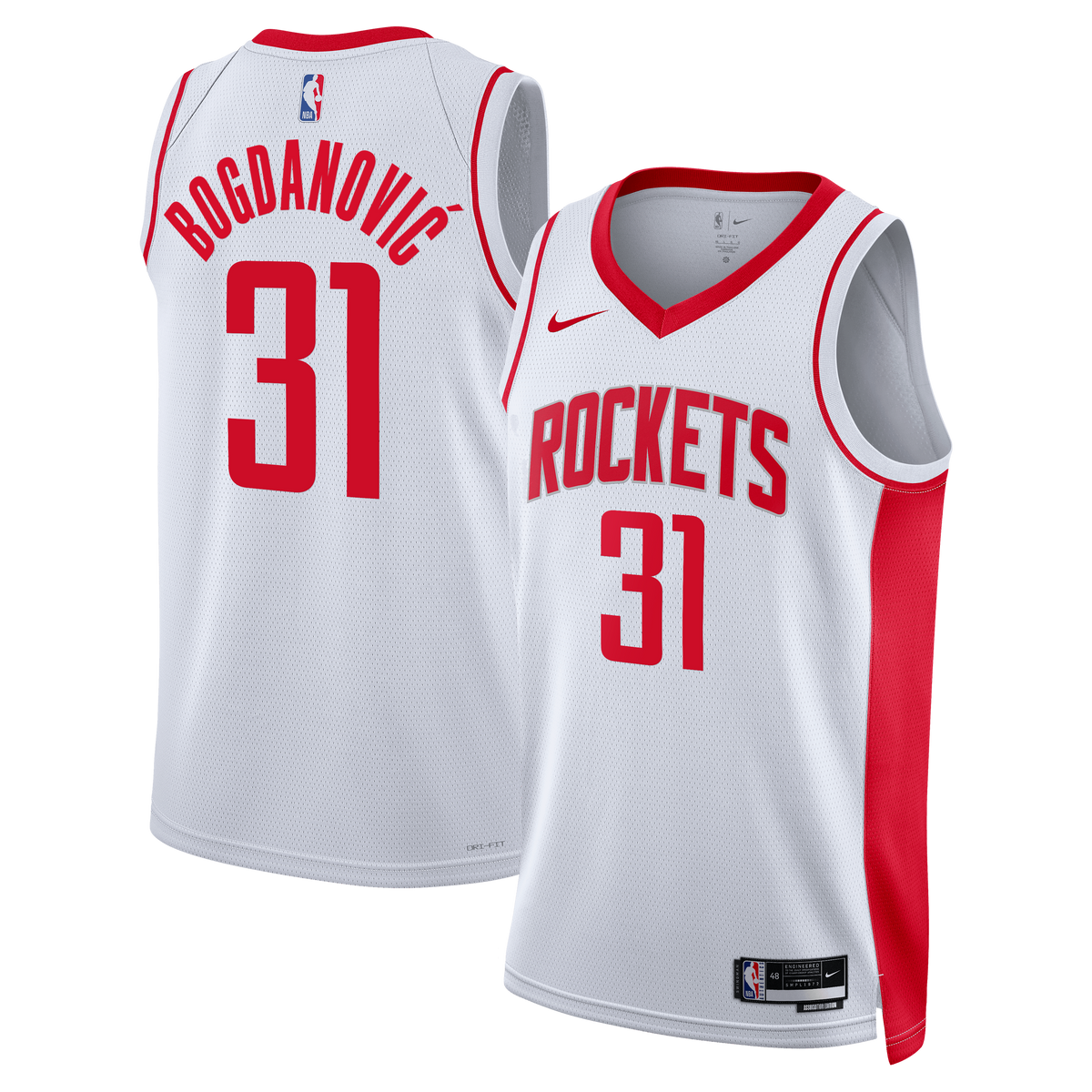 Houston Rockets Association Edition Swingman Jersey - White - Bogdan Bogdanović - Unisex