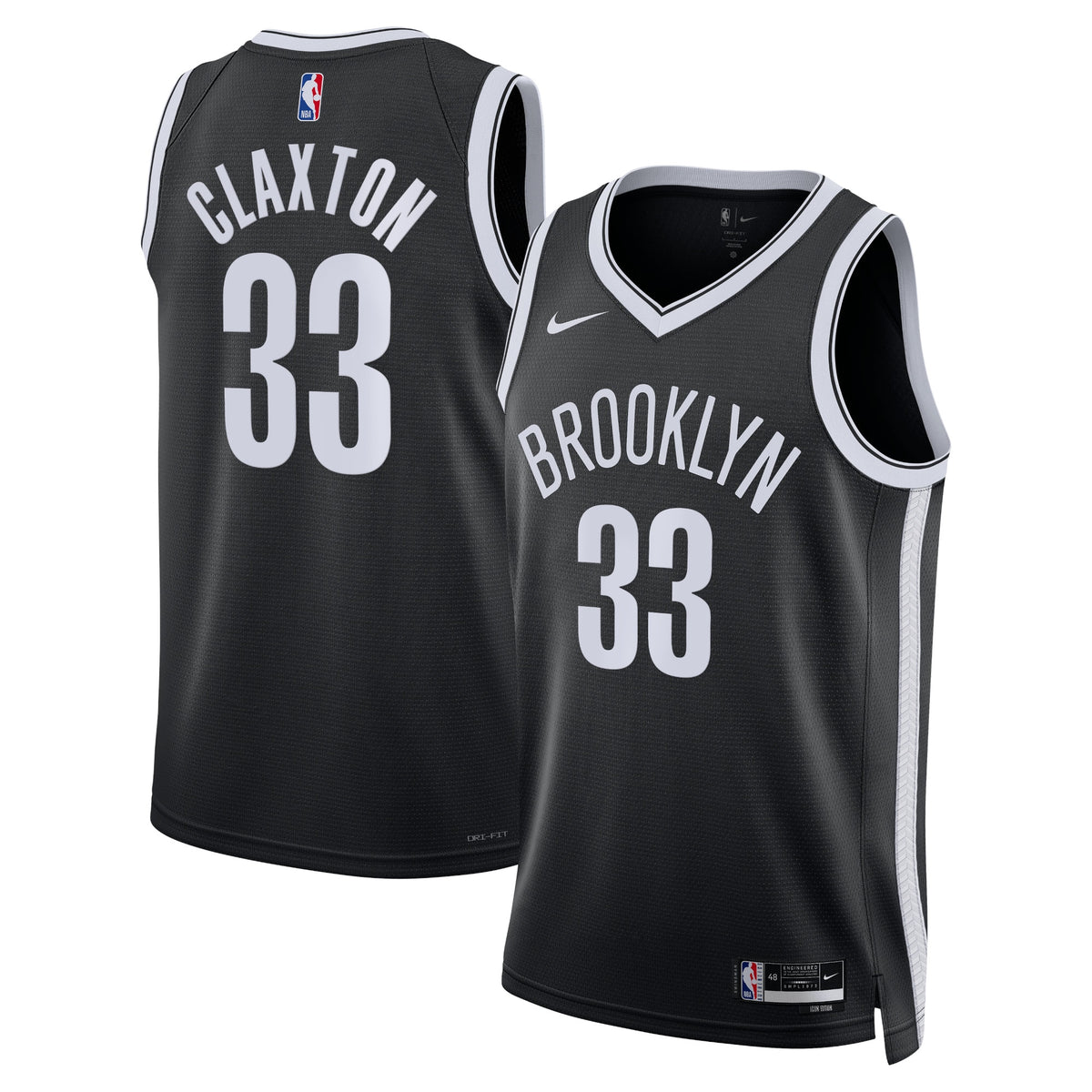 Brooklyn Nets Icon Edition Swingman Jersey - Black - Nic Claxton - Unisex