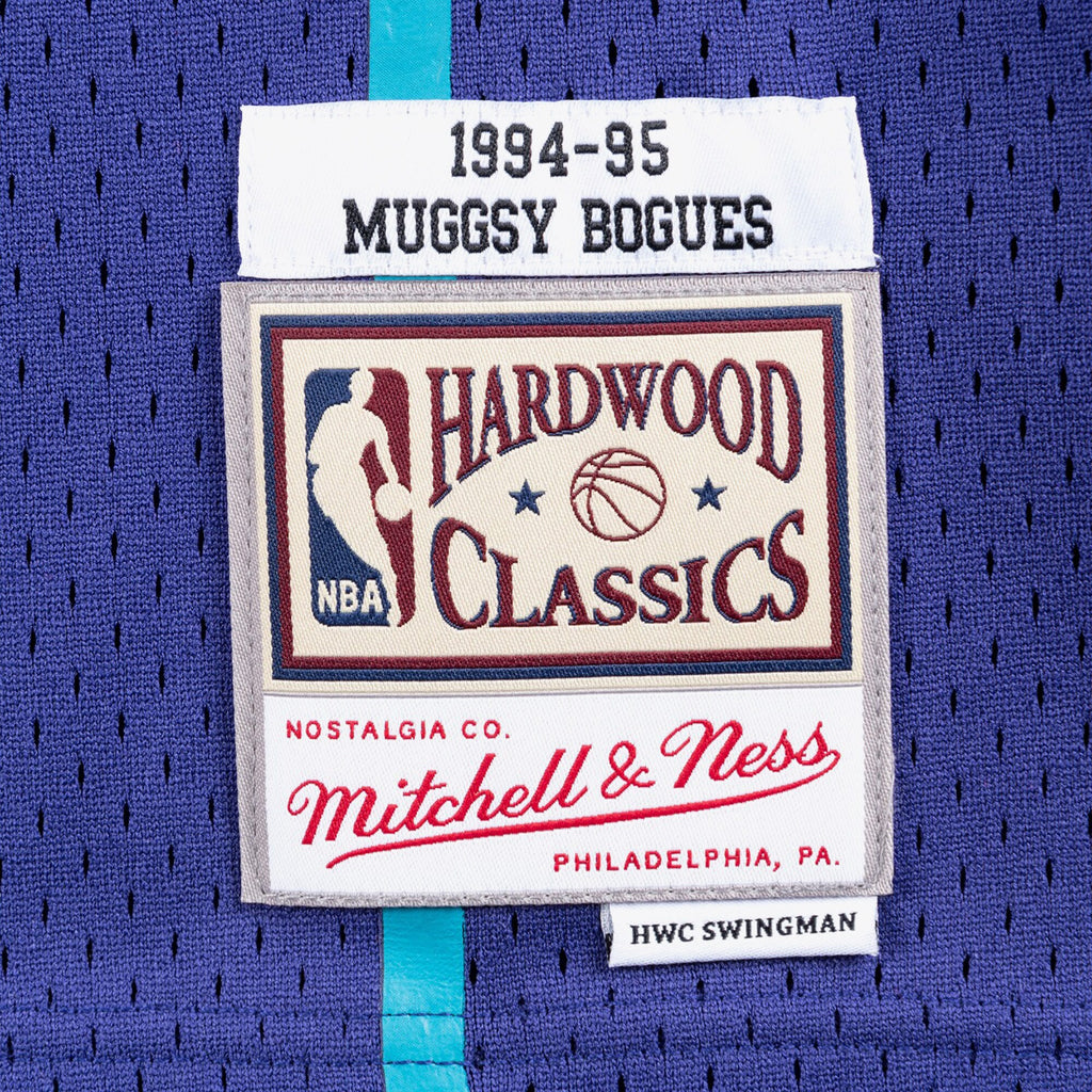 Charlotte Hornets Muggsy Bogues 1994 Swingman Alternate Authentic Jersey - Purple