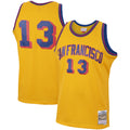 Men's Wilt Chamberlain Gold San Francisco Warriors 1962-63 Hardwood Classics Swingman Jersey