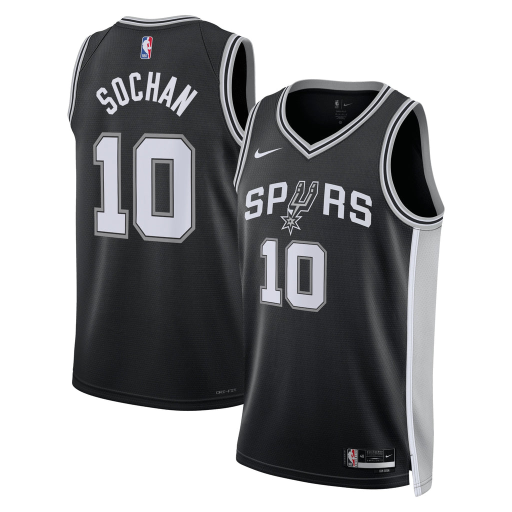 San Antonio Spurs Icon Edition Swingman Jersey - Black - Jeremy Sochan - Unisex