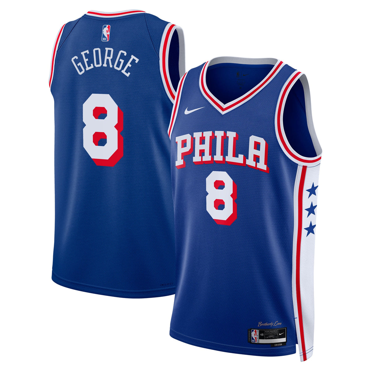 Philadelphia 76ers Icon Edition Swingman Jersey - Royal - Paul George - Unisex