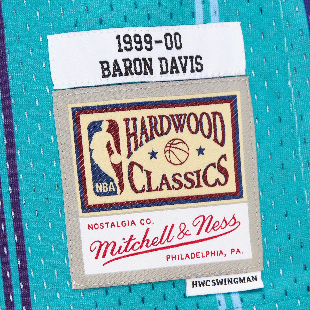 Charlotte Hornets Baron Davis 1999 Swingman Road Authentic Jersey - Teal