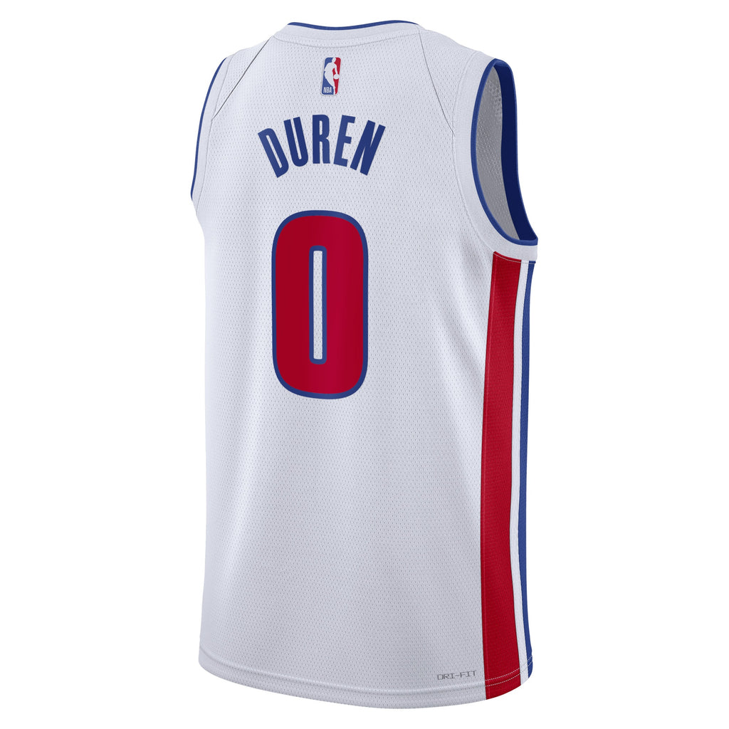 Detroit Pistons Association Edition Swingman Jersey - White - Jalen Duren - Unisex