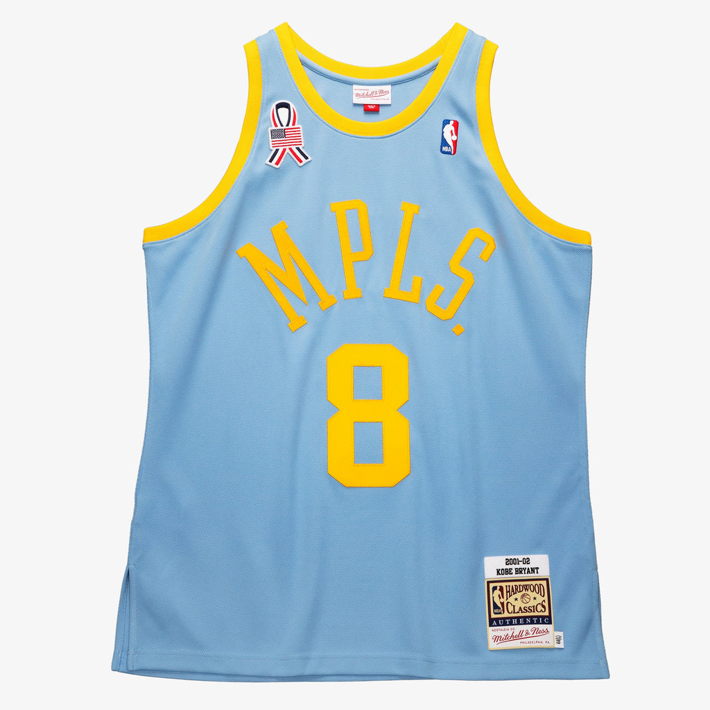 Men's Kobe Bryant Powder Blue Los Angeles Lakers 2001/02 Hardwood Classics Authentic Player Jersey