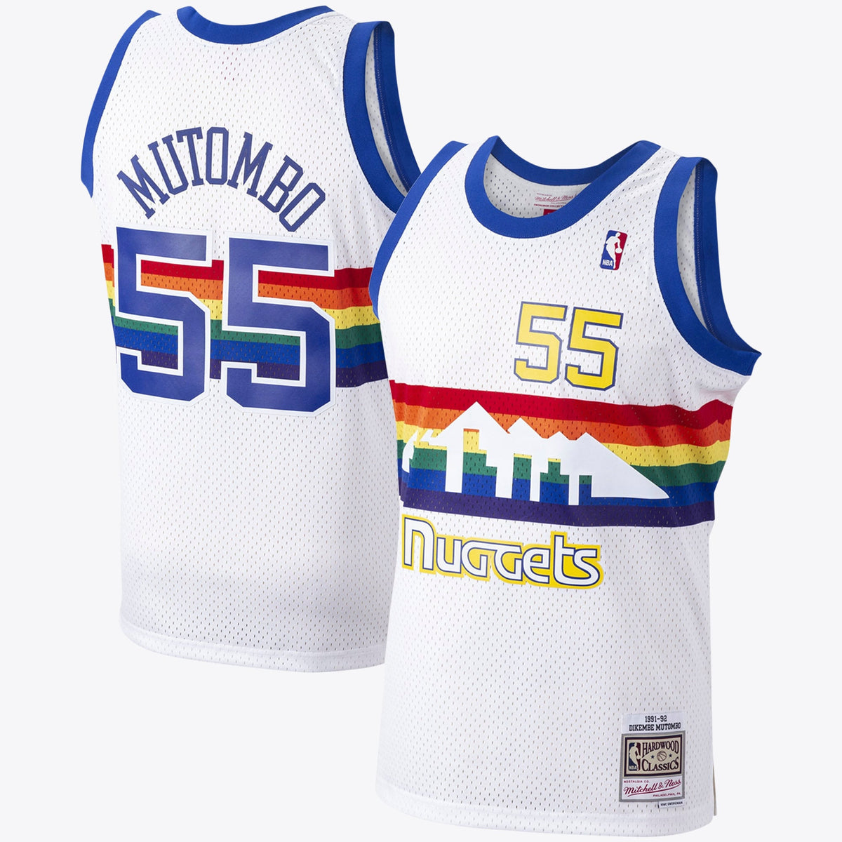 Denver Nuggets Dikembe Mutombo 1991 Hardwood Classics Home Swingman Jersey - White - Mens