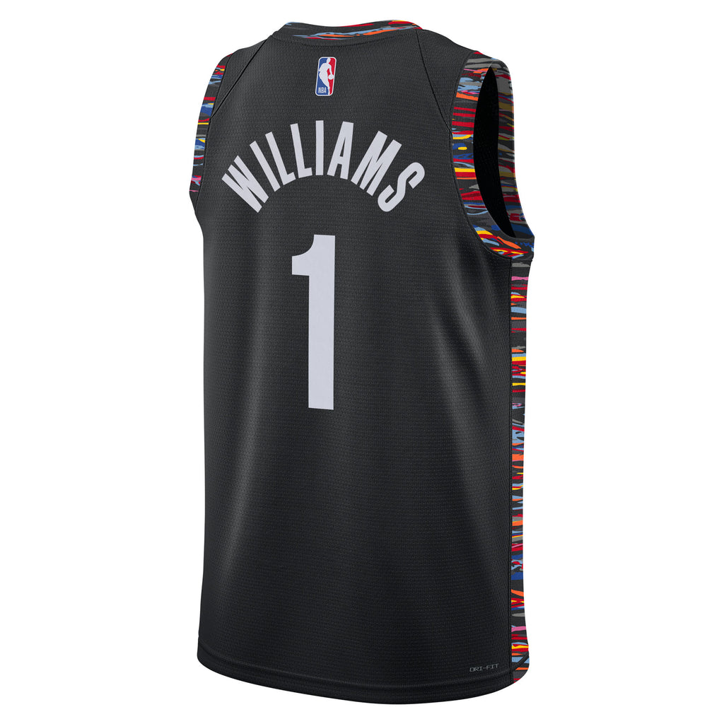 Brooklyn Nets 2025/26 City Edition Swingman Jersey - Black - Ziaire Williams - Unisex